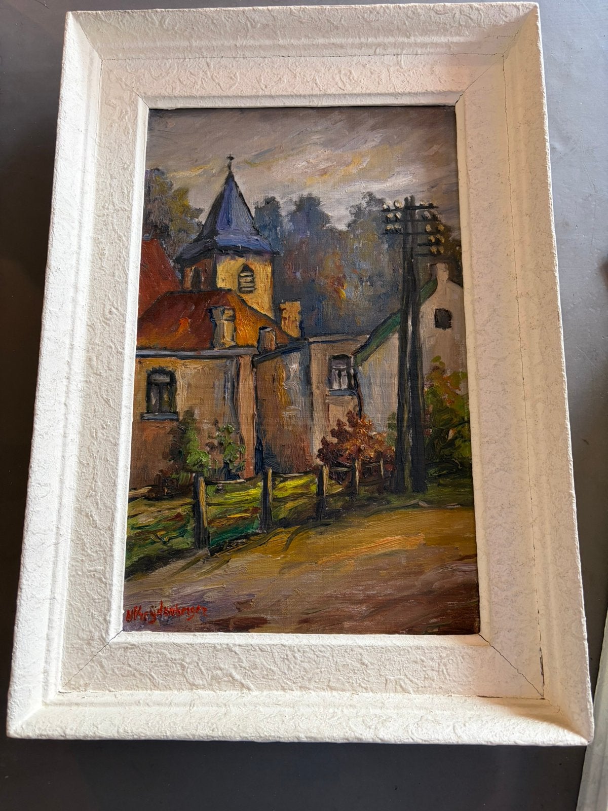 Schilderij kerkje ( Limburg ), Ophalen of Verzenden
