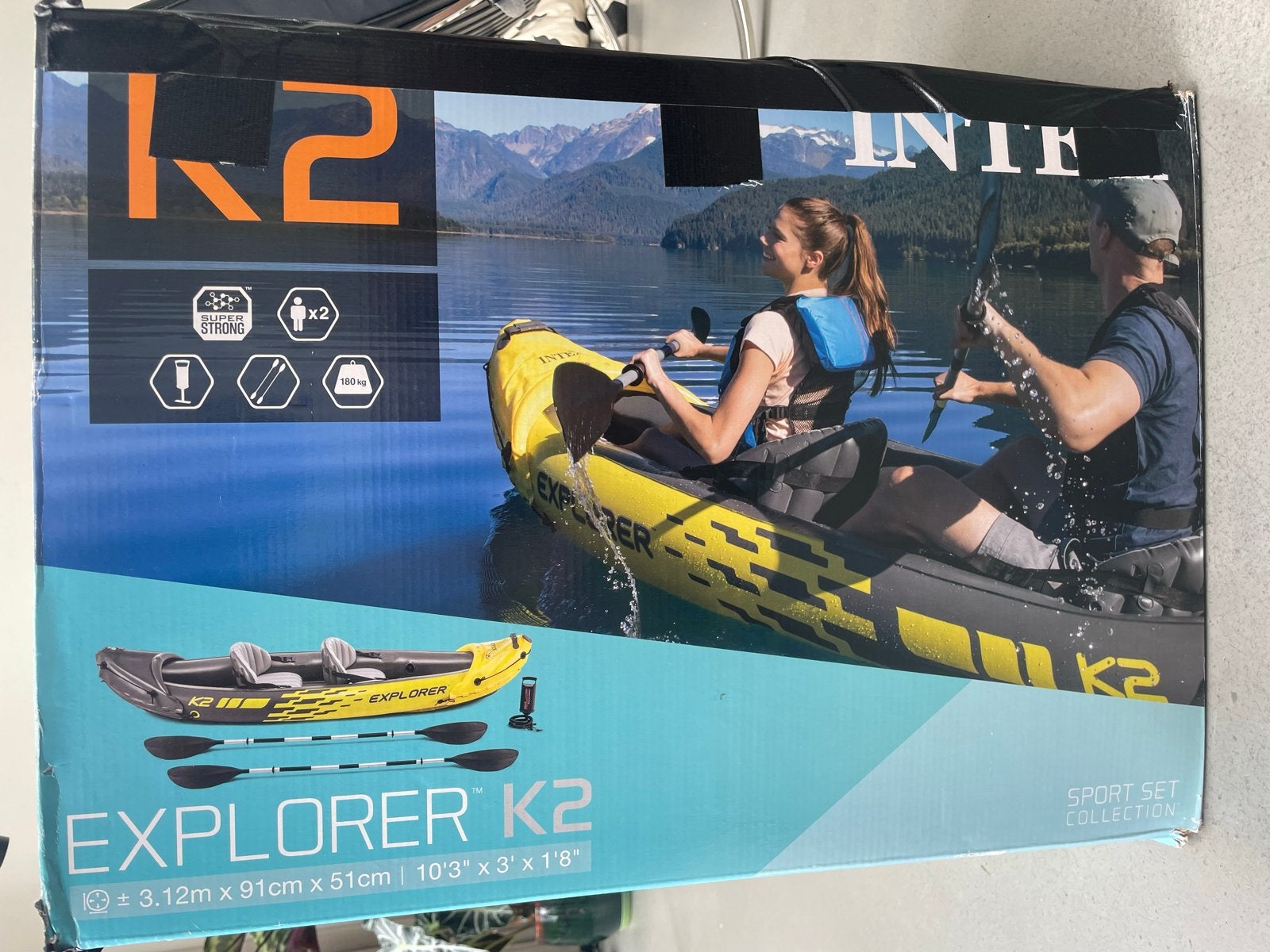 Intex Explorer K2 Opblaasbare Kajak - 2-persoons, Watersport en Boten, Ophalen, Opblaasbaar, Gebruikt, 2-persoons