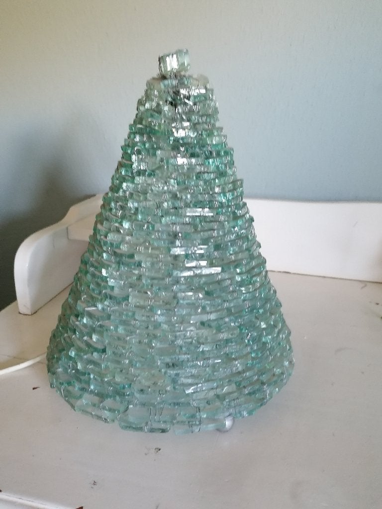 glazen piramide lamp, Ophalen of Verzenden, Gebruikt, Glas, Design
