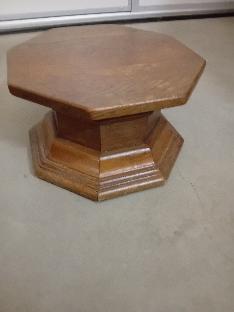 Oud houten achtkantig sokkel voor plant of lamp, Ophalen