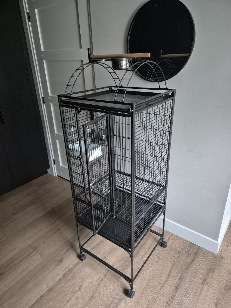 Kamervolière op wielen – inclusief accessoires, Dieren en Toebehoren, Ophalen, Zo goed als nieuw, Metaal, Vogelkooi