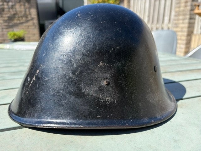 Originele Nederlandse M40C Helm (Civiel/LBD) Zwart Met Naam, Ophalen, Landmacht, Nederland, Helm of Baret