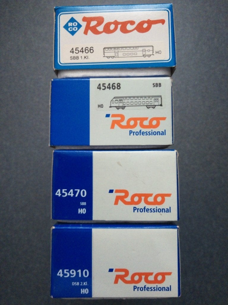 ROCO dubbeldekkers SBB/CFF 45466, 45468, 45470, 45910 NIEUW, Gelijkstroom, Ophalen of Verzenden, Roco, Analoog