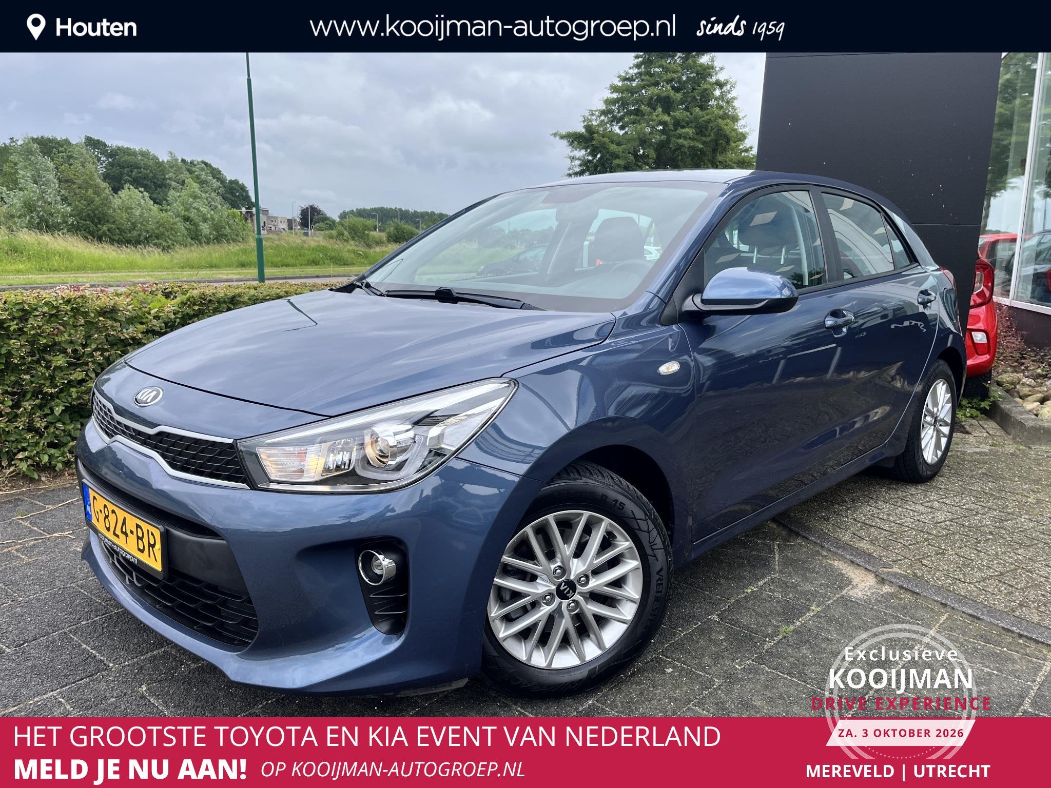 Kia Rio 1.0 TGDI DynamicLine Dealeronderhouden, Navigatie, A, Auto's, Voorwielaandrijving, Gebruikt, Euro 6, Blauw