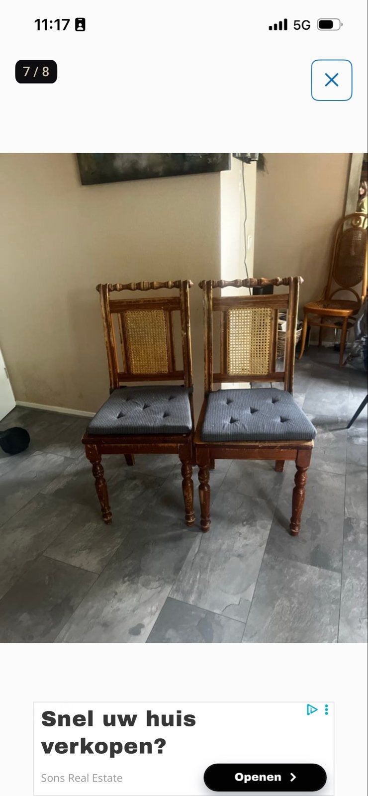 Graits rotan stoelen, Ophalen