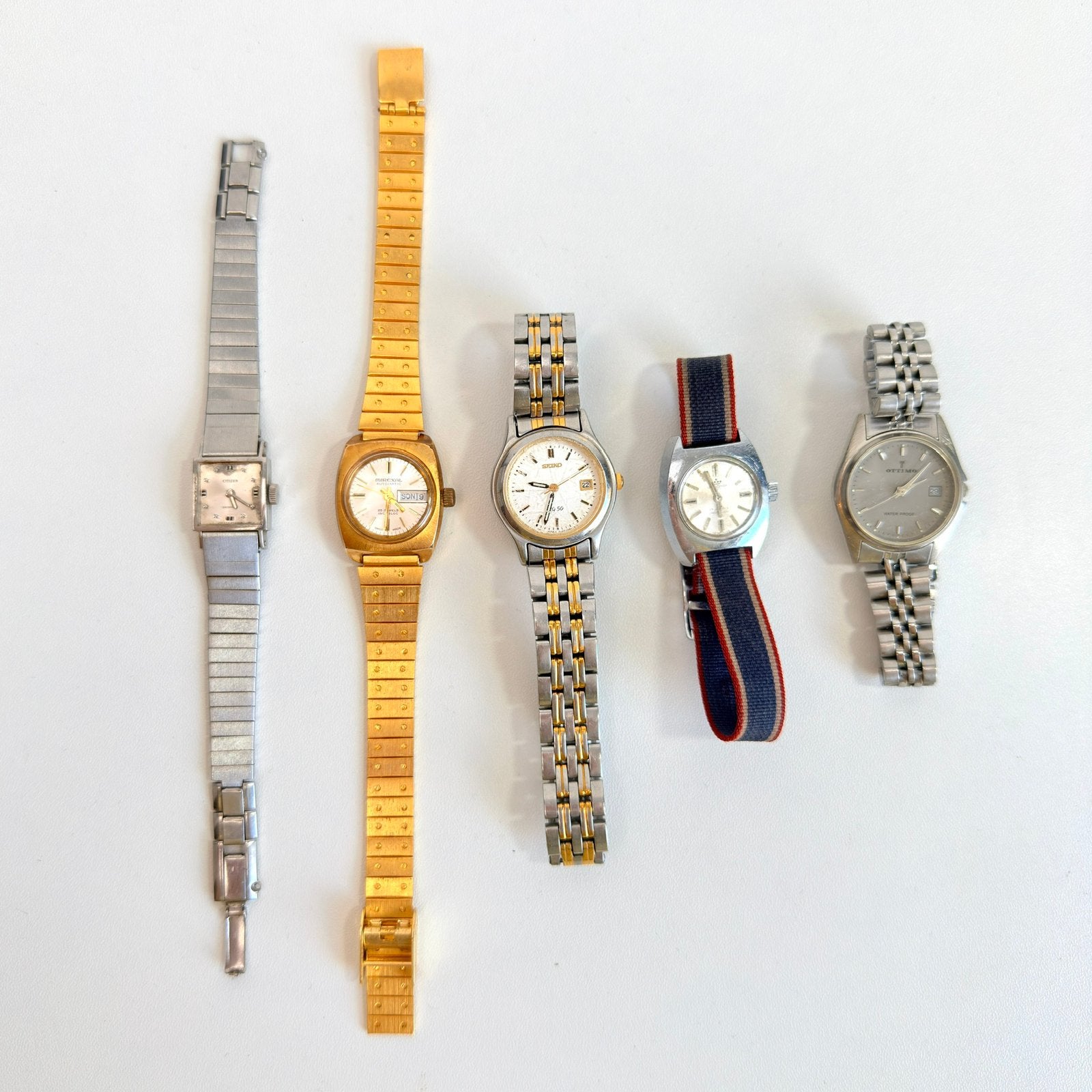 Lot van 5 Vintage Dameshorloges, Ophalen of Verzenden, Gebruikt, Staal, Seiko