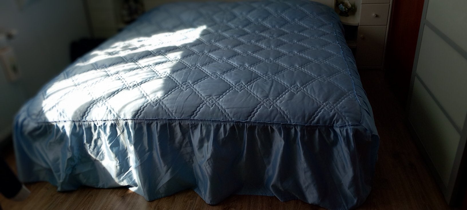 Mooie lits jumeaux sprei en zelfde sprei 140x200, Ophalen, Gebruikt, Blauw, Tweepersoons