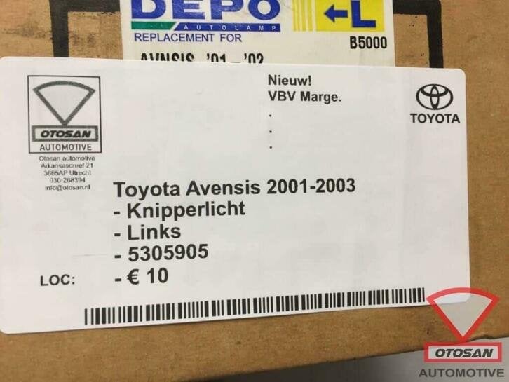 toyota avensis 2001 2003 knipperlicht nieuw! links 5305905, Auto-onderdelen, Info@toyota.co.jp, Nieuw, Toyota Motor Corporation