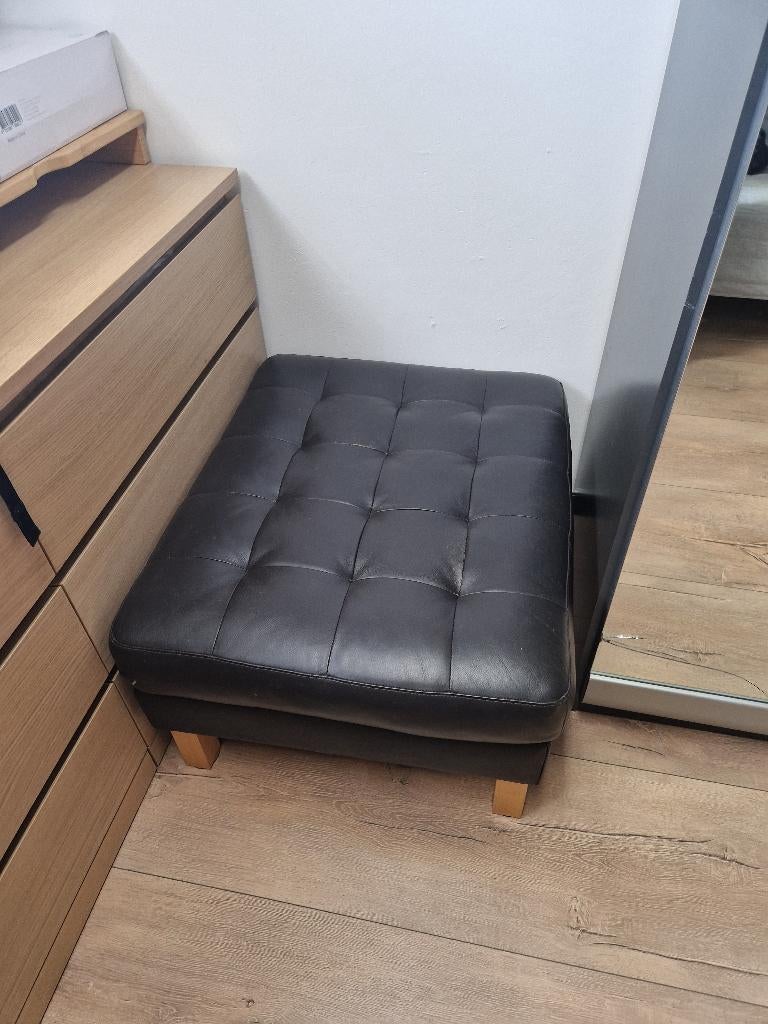 Luxe Leren Voetenbank, Ophalen, Gebruikt, 50 tot 75 cm, 75 tot 100 cm