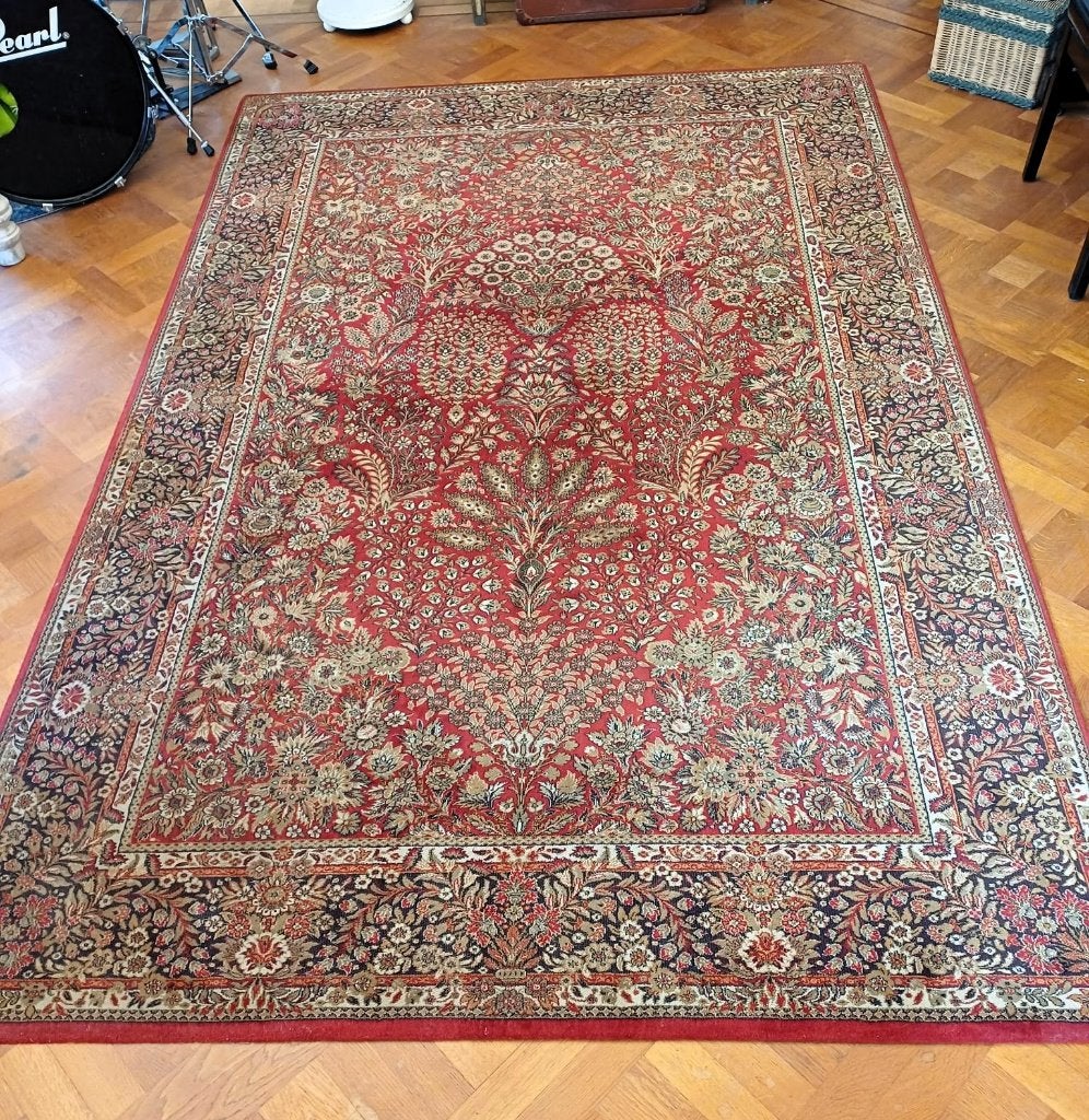 Groot vloerkleed, hoge kwaliteit, rood, fraai patroon, Huis en Inrichting, 200 cm of meer, Ophalen of Verzenden, Zo goed als nieuw
