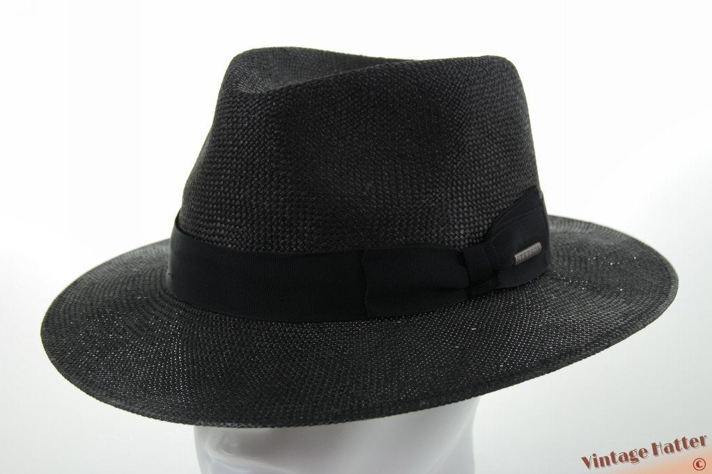 Zomer stro panama hoed Stetson Traveller zwart XL 62 Nieuw, 60 cm (XL, 7½ inch) of meer, Stetson, Hoed, Nieuw