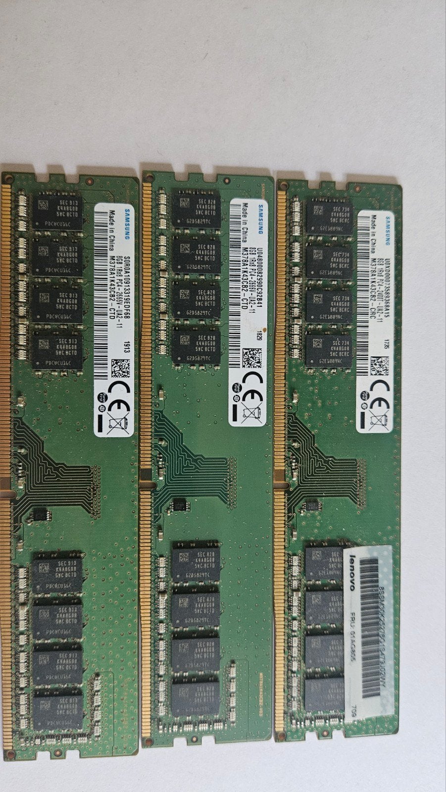3x Samsung 8GB DDR4 2666MHz RAM – 24GB totaal, DDR4, 8 GB, Ophalen of Verzenden, Zo goed als nieuw