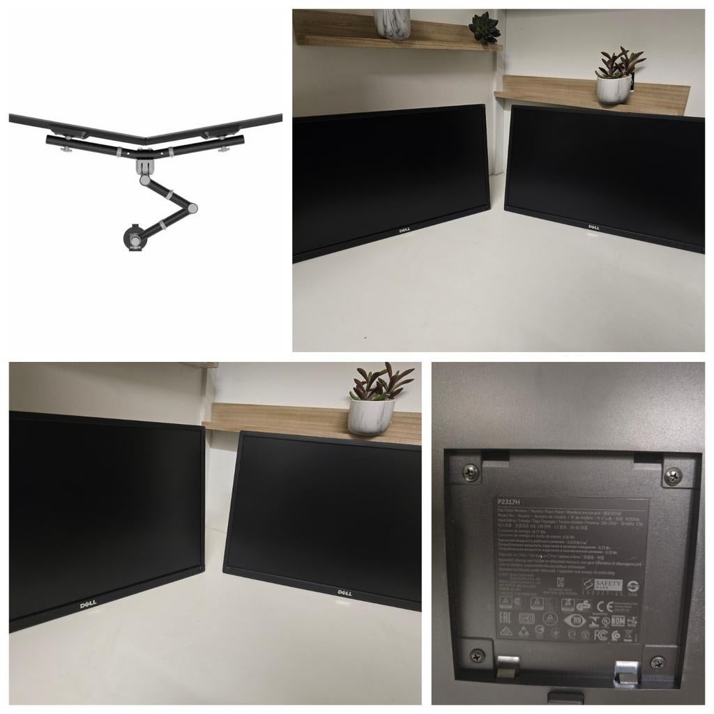 Thuiswerk pakket 2 x monitor + dockingstation + arm + kabels, Computers en Software, Monitoren, IPS, Kantelbaar, Full HD, Ophalen of Verzenden