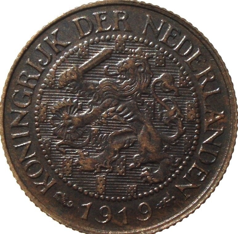 Nederland 1 cent 1919 (FDC), Ophalen of Verzenden, Koningin Wilhelmina, 1 cent, Losse munt