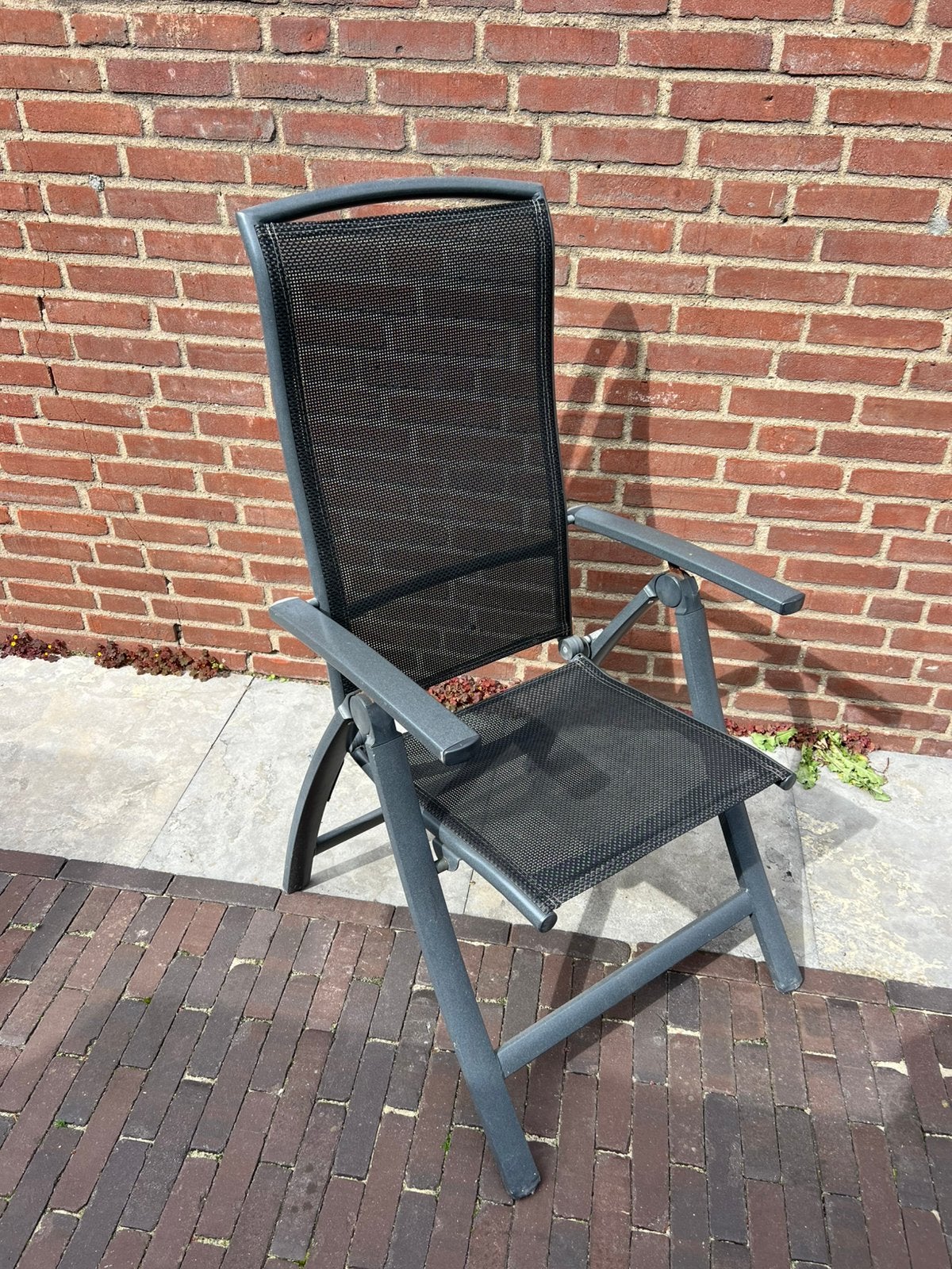 Tuinstoel 4x (totaalprijs), Tuin en Terras, Ophalen, Gebruikt, Aluminium, Verstelbaar