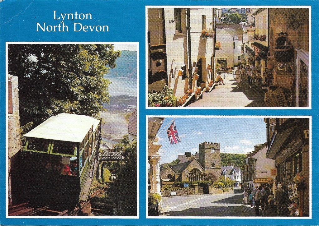 Ansichtkaart  Lynton (Eng)	Cliff Railway	Exmoor Nat. Park, Verzamelen, Verzenden, 1980 tot heden, Gelopen, Engeland