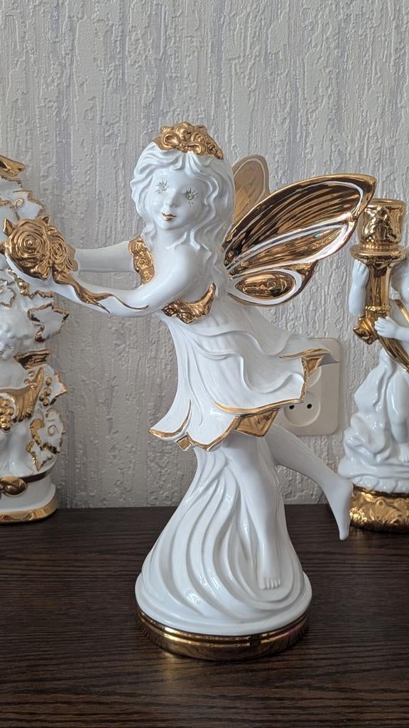 Bastiani Prachtige Witte Engel met Gouden Accenten, Ophalen