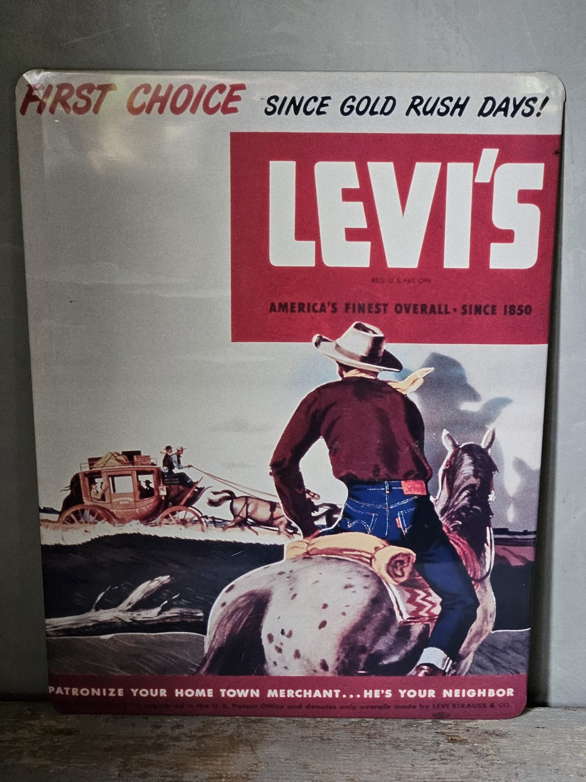 Levi reclame / winkeldisplay, Verzamelen, Reclamebord, Verzenden, ., Zo goed als nieuw