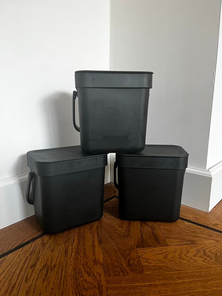 Brabantia Compostemmer Ophangsysteem - 3 stuks, Huis en Inrichting, Ophalen of Verzenden, Zwart, Brabantia, Overige typen