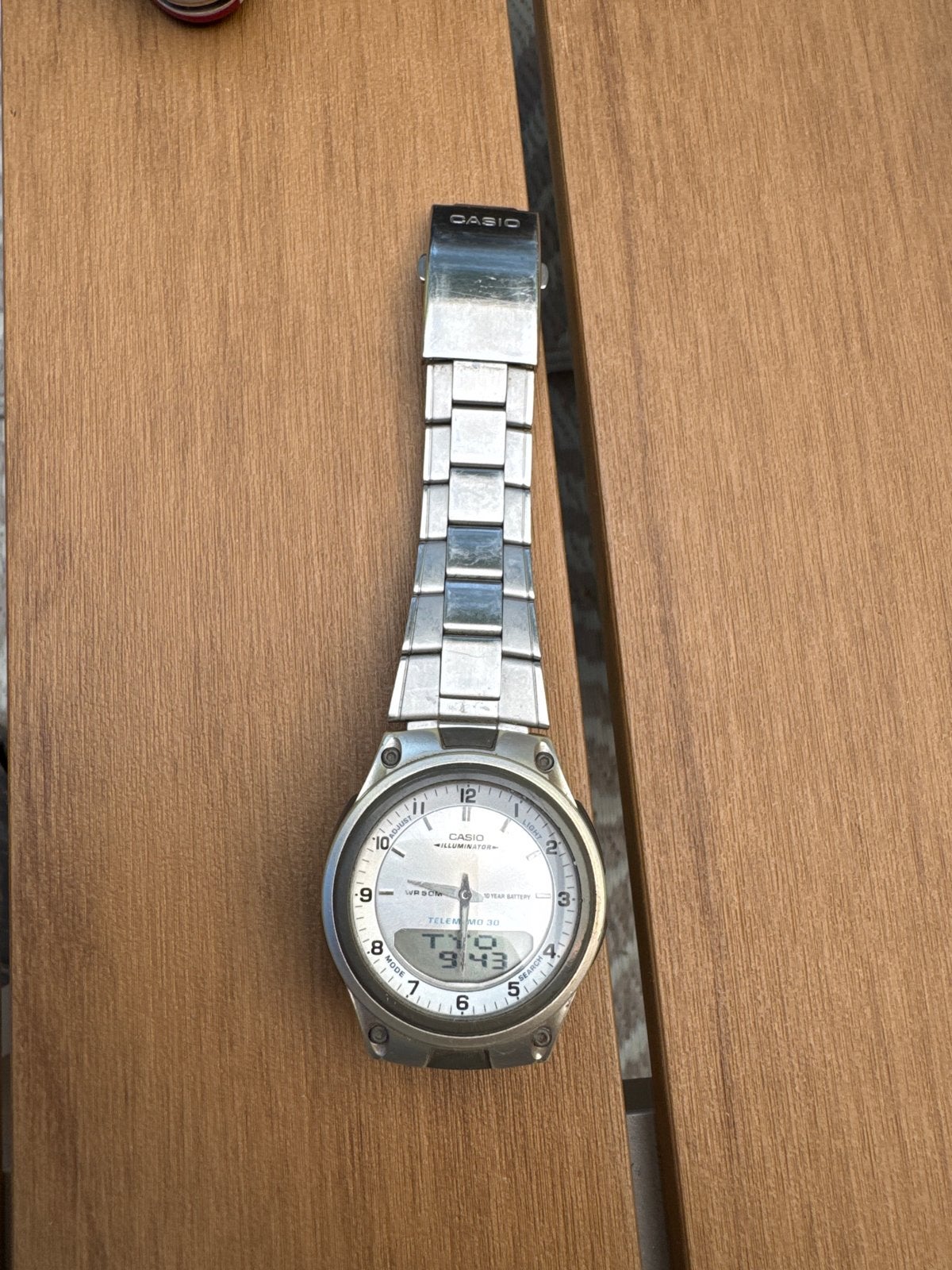 Casio Illuminator Telememo 30 Polshorloge, Ophalen of Verzenden, Gebruikt, Staal, Polshorloge