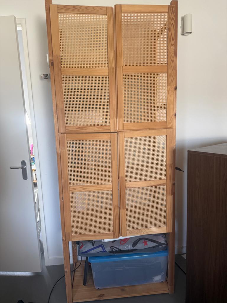 IKEA Ivar kast diep met 4 rotan deurtjes en 5 planken, Ophalen, Gebruikt