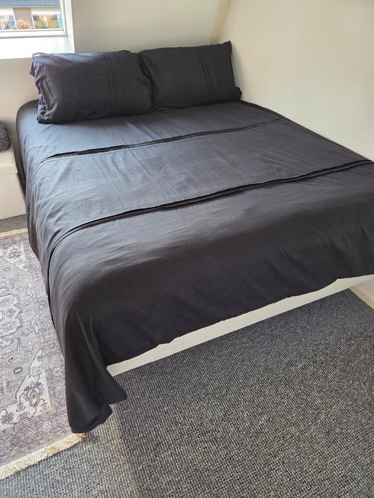 Ikea Sultan boxspring met Vallevåg matras (zgan), Huis en Inrichting, Ophalen, Tweepersoons, 140 cm, Zo goed als nieuw