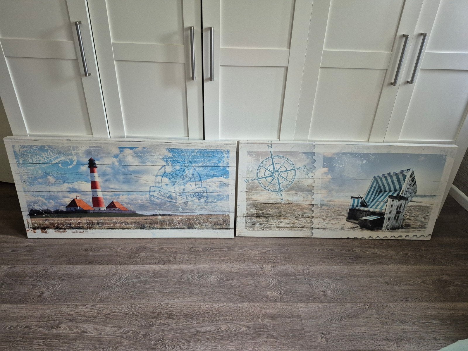 Mooie strand schilderijen Pro Art Bilderpalette 2 stuks., Ophalen, 50 – 75, Zo goed als nieuw, Schilderij