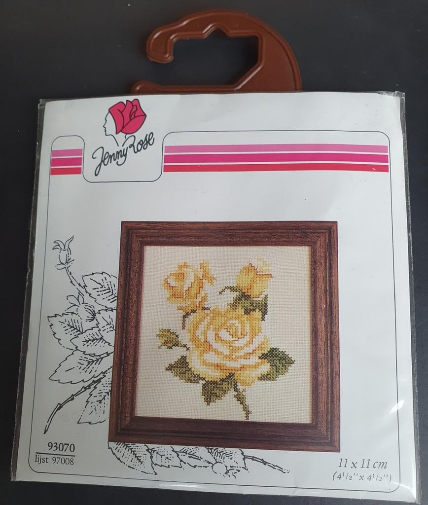 zeldzaam lanarte jenny rose nieuw borduurpakket  - gele roos, Verzenden, Nieuw, Handborduren, Borduurpakket