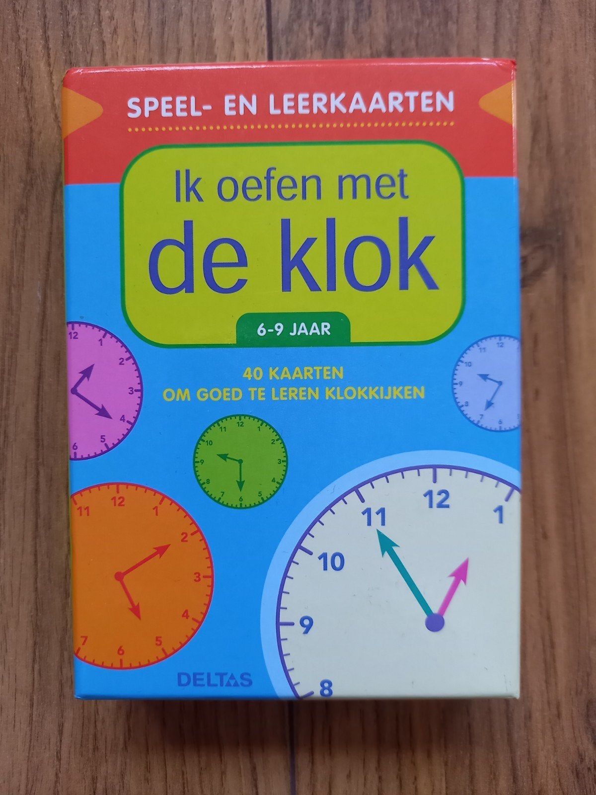 Ik oefen met de klok, Deltas, speel- en leerkaarten 6-9 jaar, Ophalen of Verzenden, Zo goed als nieuw, Taal en Lezen