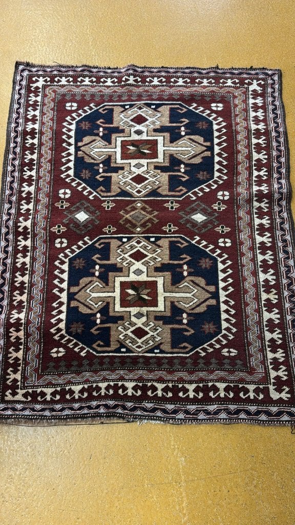 Handgeknoopt Turks Milas Tapijt - Auth. Design-1,51m x 1,16m, Ophalen, Gebruikt, 150 tot 200 cm, Rechthoekig