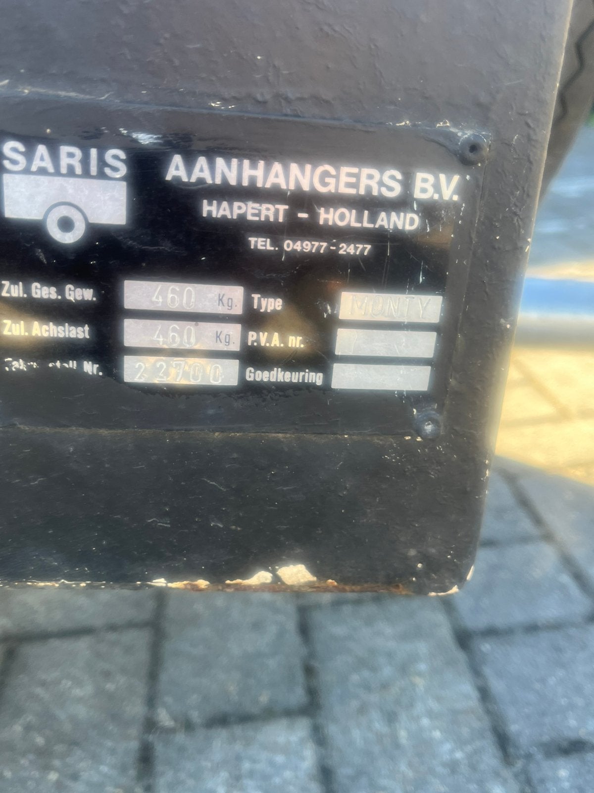 Saris aanhanger, Ophalen, Gebruikt