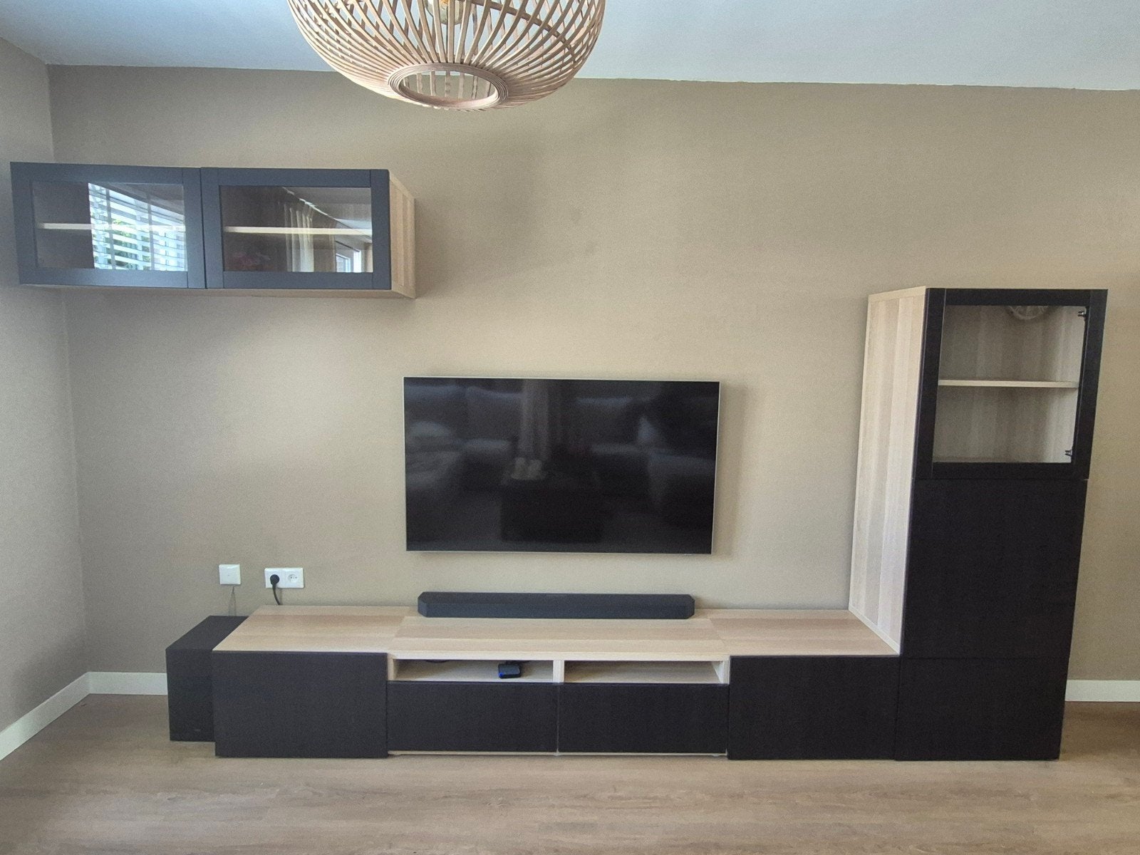IKEA Besta TV-meubel met opbergkasten, Ophalen, Gebruikt, Glas, 200 cm of meer
