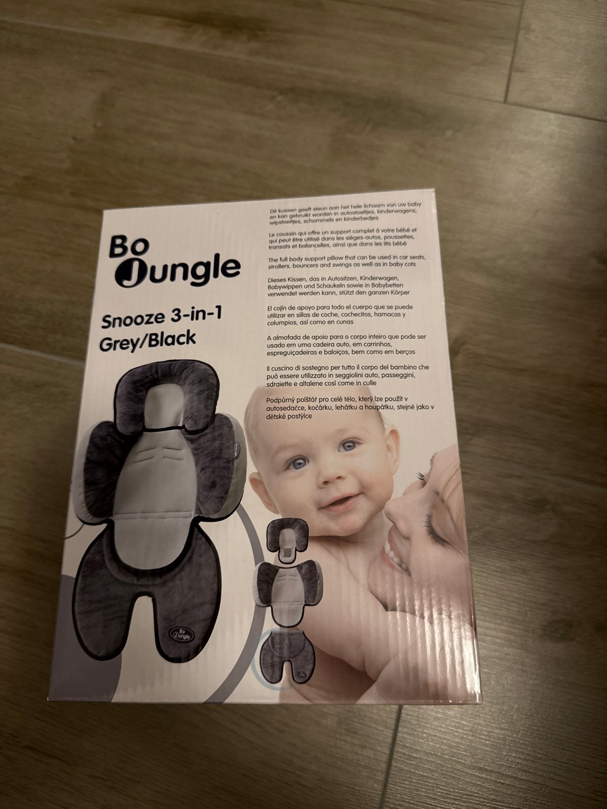 Bo Jungle Snooze 3-in-1 Babykussen Grijs/Zwart Nieuw, Ophalen, Nieuw, Overige merken