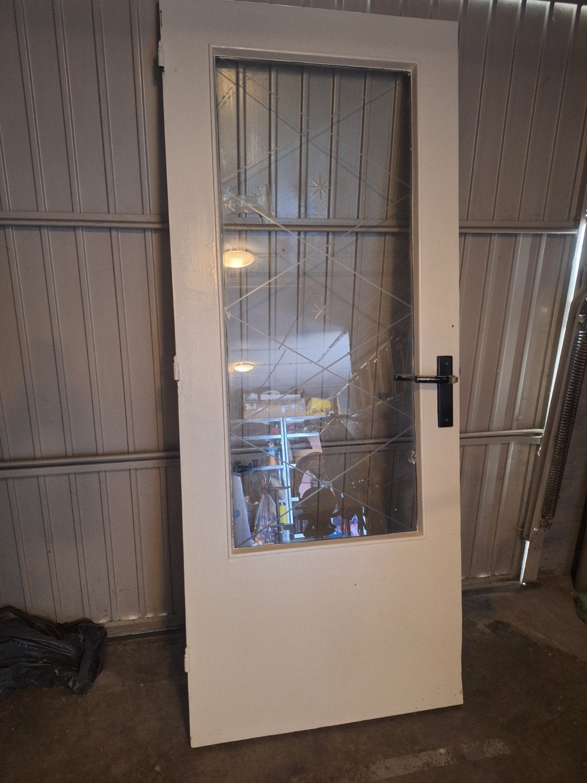 Binnendeur met glas ( Gratis ), Doe-het-zelf en Verbouw, Gebruikt, Binnendeur, Ophalen of Verzenden, Glas