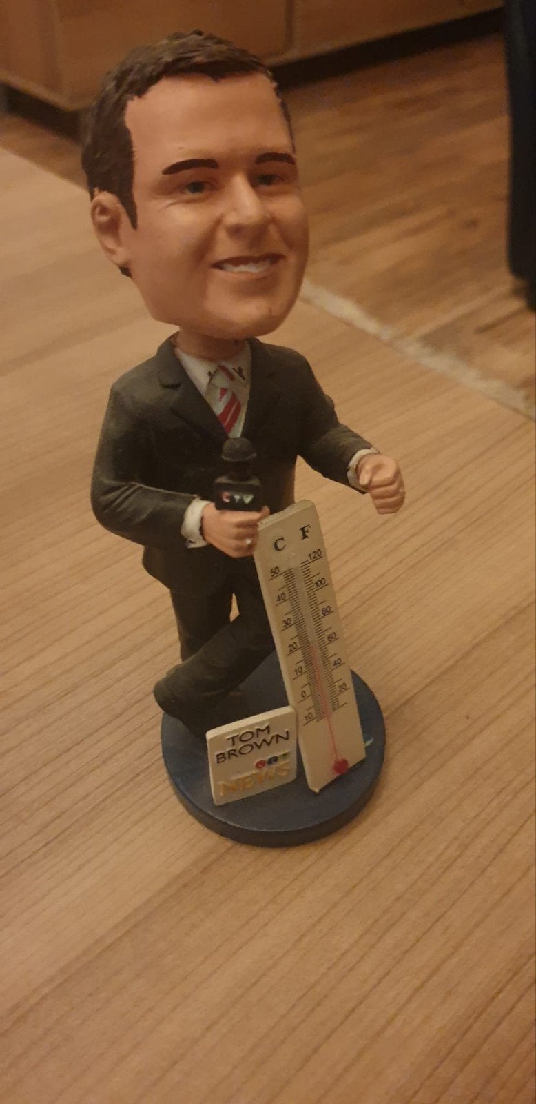 thermometer met standbeeld, Verzamelen, Ophalen, Zo goed als nieuw, Figuurtje