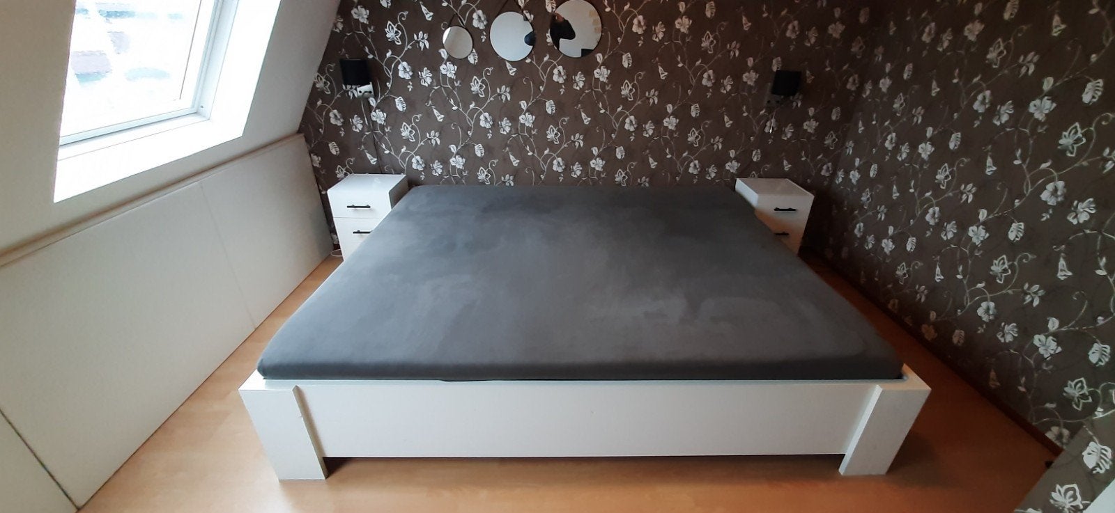 familiebed wit met lattenbodem, Ophalen, Wit, Tweepersoons, Zo goed als nieuw