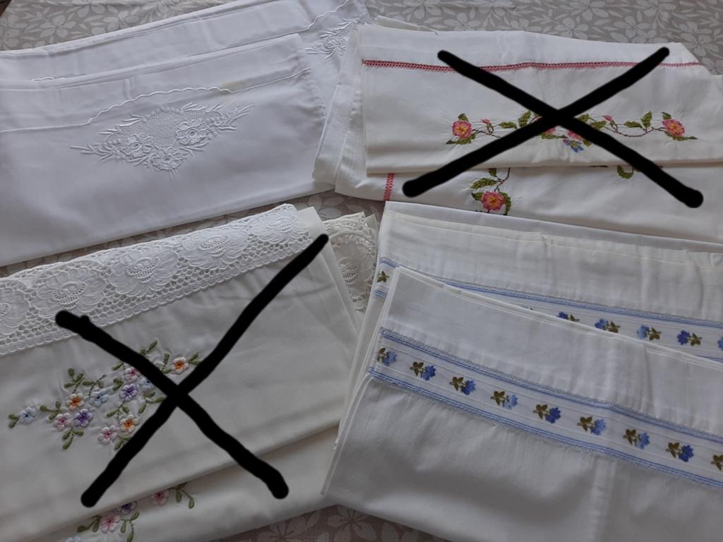 Vintage lakens met lange sloop, Antiek en Kunst, Ophalen of Verzenden