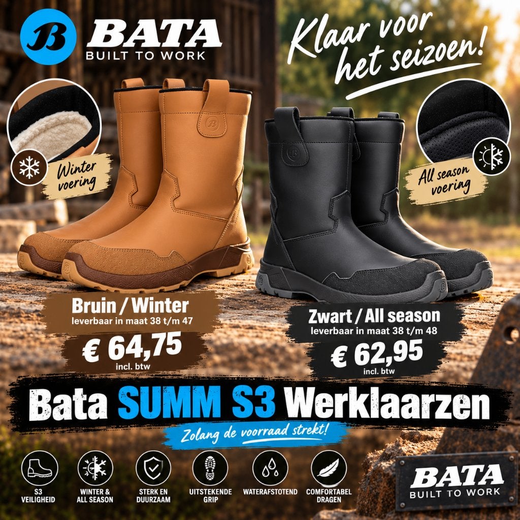 Bata Summ S3 Werklaarzen - Veiligheid en Comfort, Zwart, Nieuw, Ophalen of Verzenden, Info@bataindustrials.com