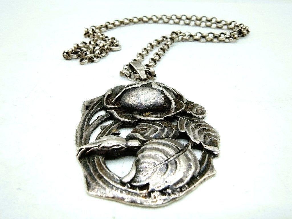 Zilveren jasseroncollier met zilveren art deco hanger, Info@zilverwebsite.nl, Verzenden, Zo goed als nieuw, Zilverwebsite.nl