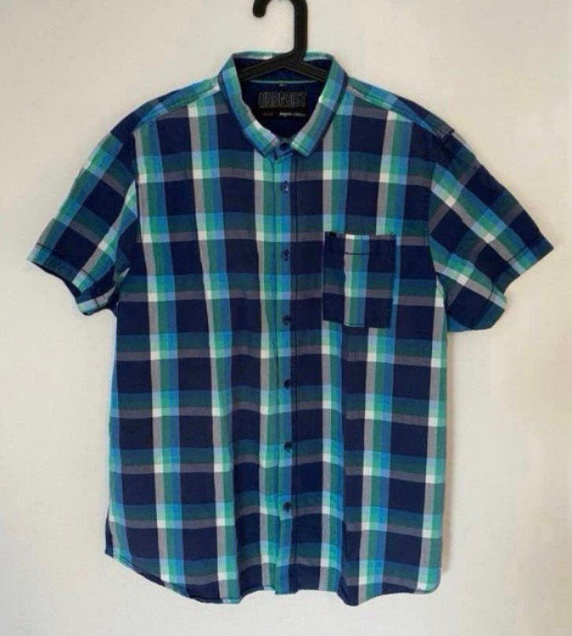 Overhemd, xxl met korte mouwen, Verzenden, Zo goed als nieuw, Blauw, Overige halswijdtes