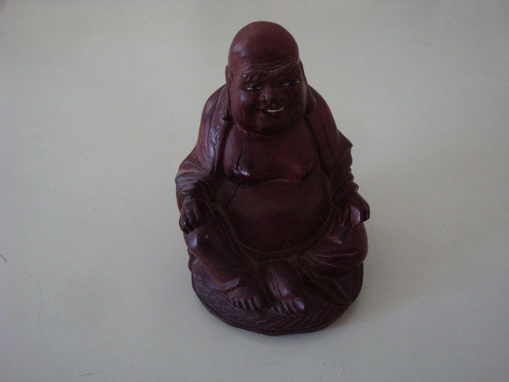 Boeddhabeeldje boeddha hout, Ophalen of Verzenden, Zo goed als nieuw, Hout, 7 cm