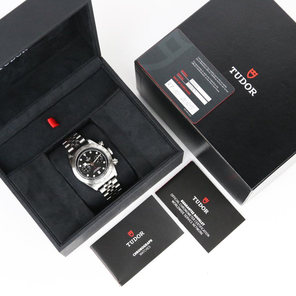 Tudor Black Bay Chronograph 41 (Zeer goed/ 2025), Sieraden, Tassen en Uiterlijk, Horloges | Heren, Overige merken, Staal, Staal