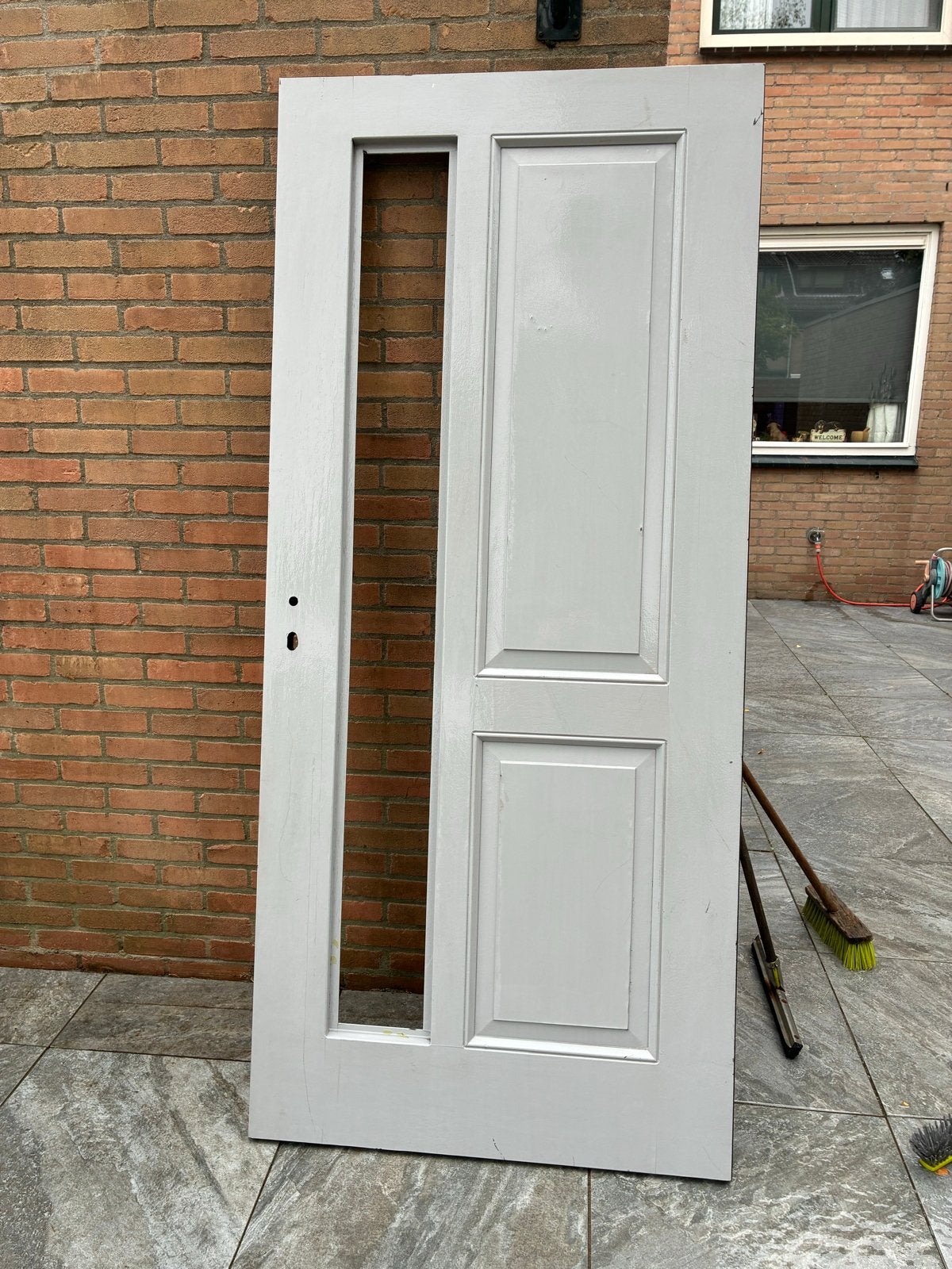 Tk voordeur/buitendeur hardhout, Ophalen, Gebruikt, 80 tot 100 cm, Buitendeur