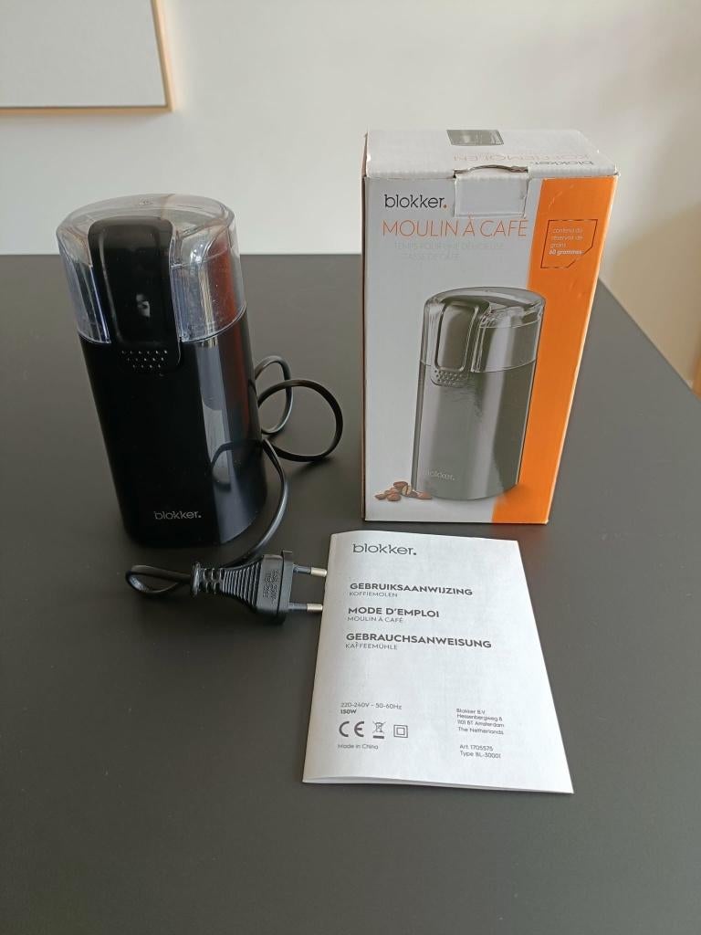 Blokker koffiemolen zwart 150W incl. doos, Gebruikt, Koffiemachine, 2 tot 4 kopjes, Koffiebonen