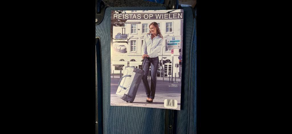 Reistas (nieuw) op wielen blauw-wit /Nr. 5, Ophalen, Overige materialen, Wieltjes, Nieuw