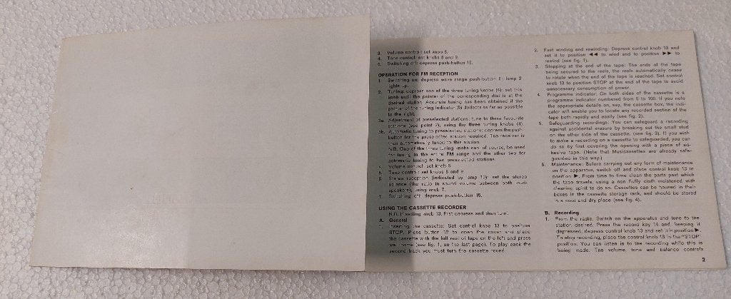 Philips Stereo GEBRUIKSAANWIJZING RH 882 Origineel, Philips, Gebruikt, Verzenden, NvT