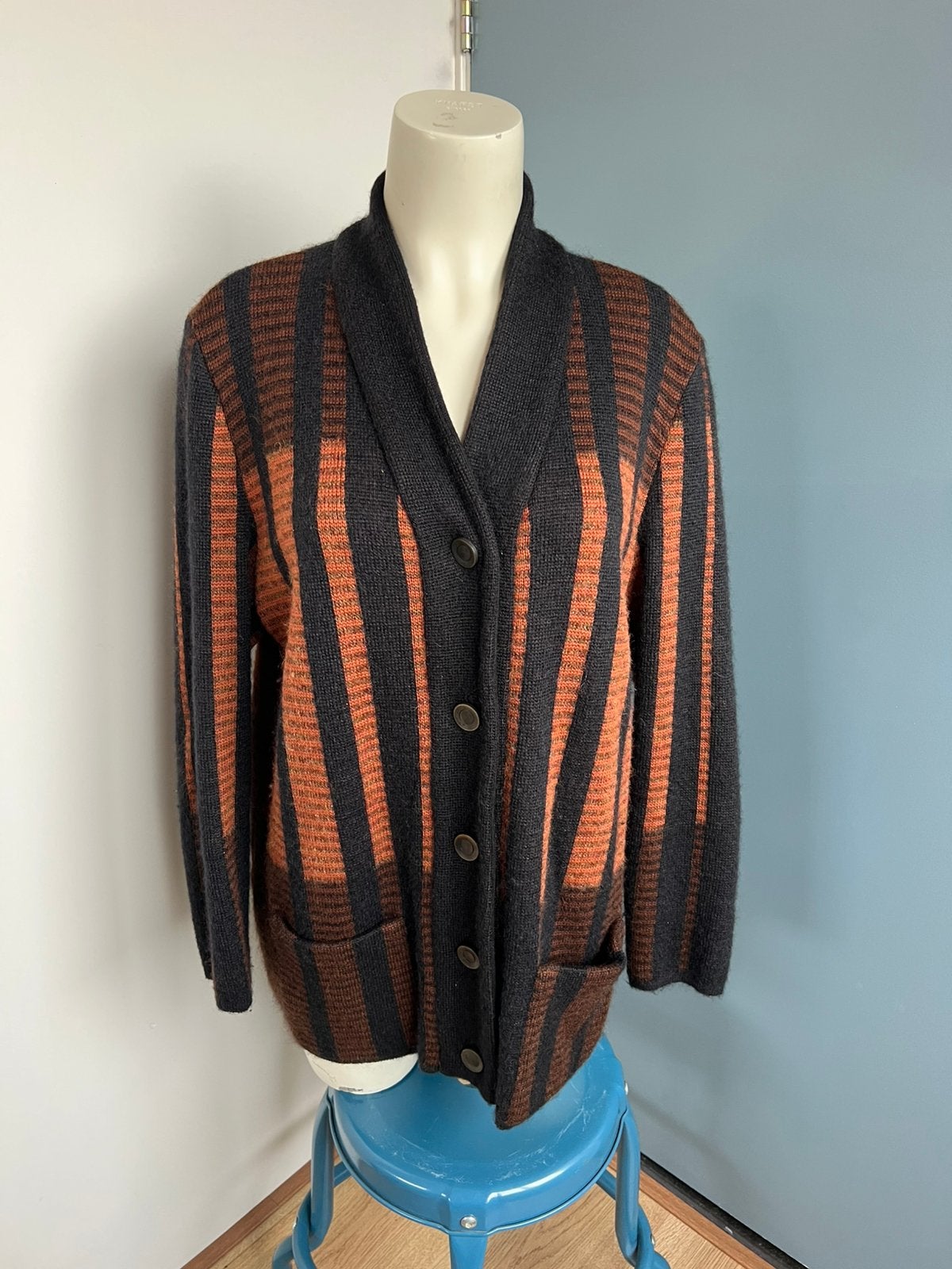 Ara zwart bruin wol wollen mohair vest 40 gestreept, Maat 38/40 (M), Zwart, Ophalen of Verzenden, Zo goed als nieuw