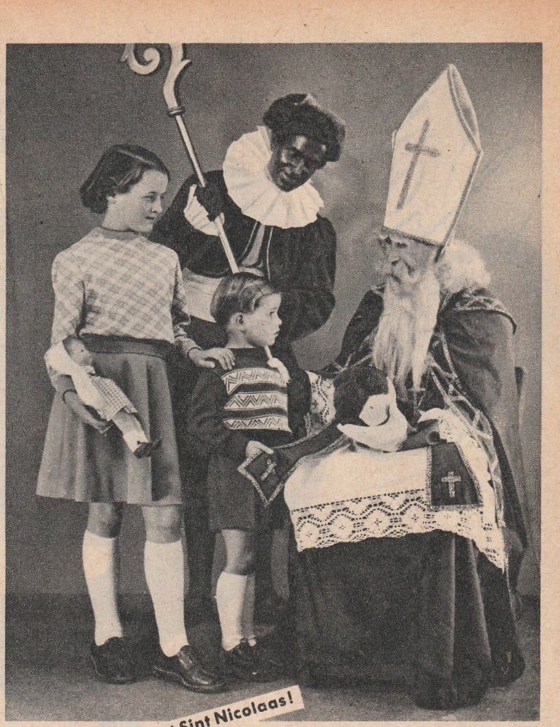 Retro reclame 1952 Bleyle kindermode Sinterklaas Zwarte Piet, Verzenden, Overige typen