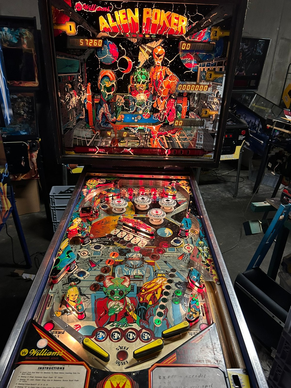 Williams alien poker, Verzamelen, Ophalen, Gebruikt, Flipperkast, Williams