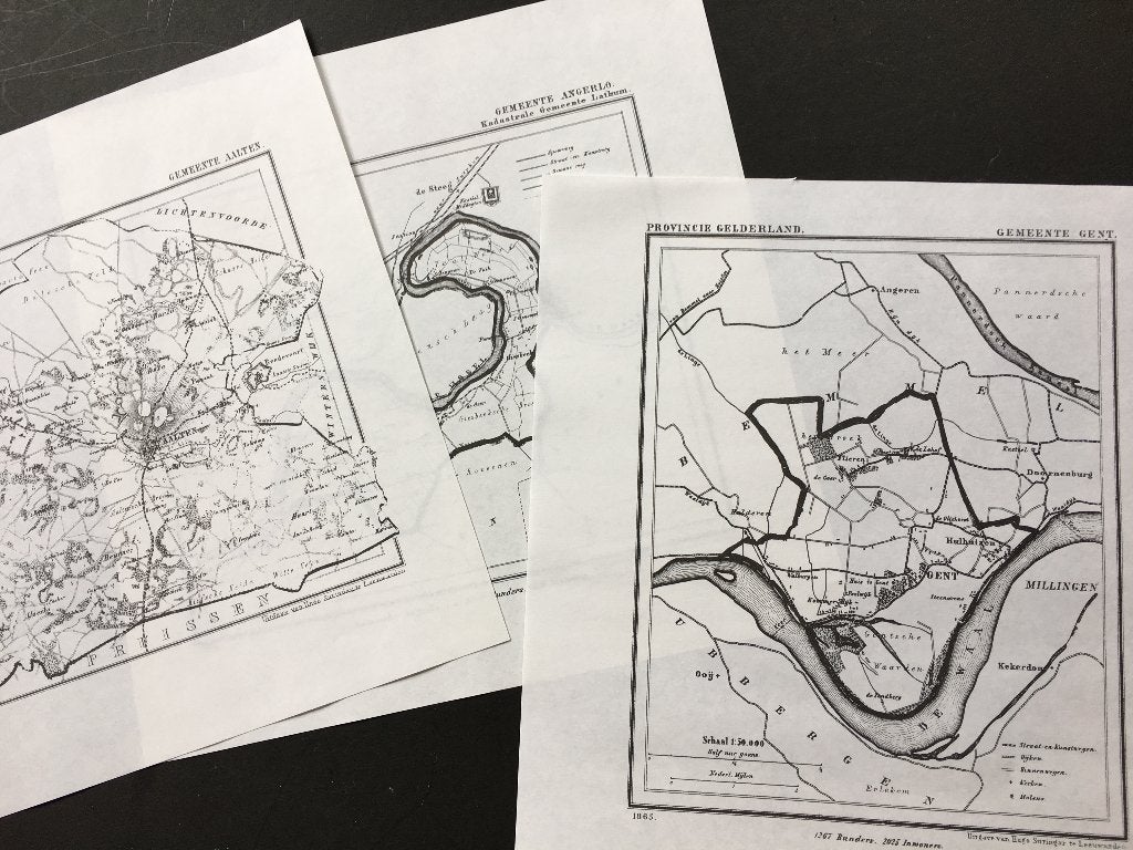 Gemeente kaarten van Gelderland. Aalten t/m Zutphen. (1865), Boeken, 2000 tot heden, Ophalen of Verzenden, Nederland, Landkaart